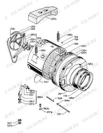 Взрыв-схема стиральной машины Acec ML1025 - Схема узла Tub and drum